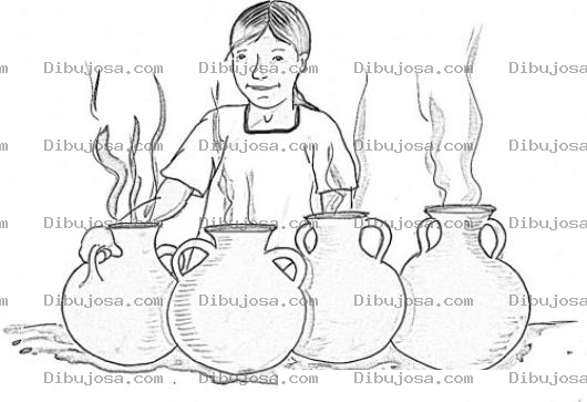 Dibujo para colorear Cociendo Atol De Elote Para Pintar Y Colorear