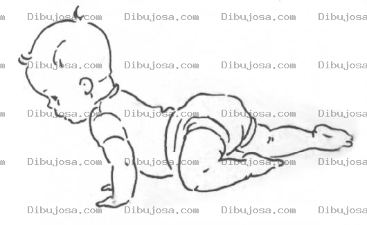Dibujo para colorear Dibujo De Bebe Gateando Para Pintar Y Colorear