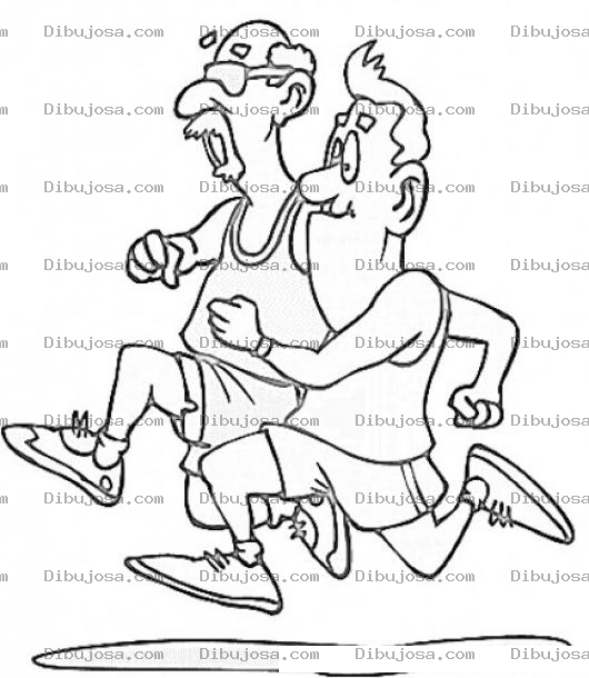 Dibujo para colorear Hombres Trotando Dibujo De Hombres Corriendo Para Pintar Y Colorear