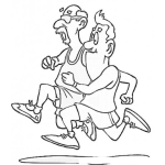 Dibujo para colorear Hombres Trotando Dibujo De Hombres Corriendo Para Pintar Y Colorear