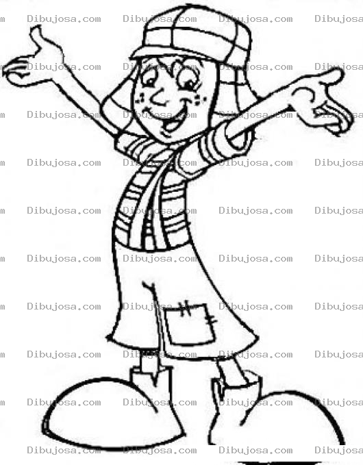 Dibujo para colorear Dibujo Del Chavo Del 8 Con Los Brazos Abiertos Para Pintar Y Colorear