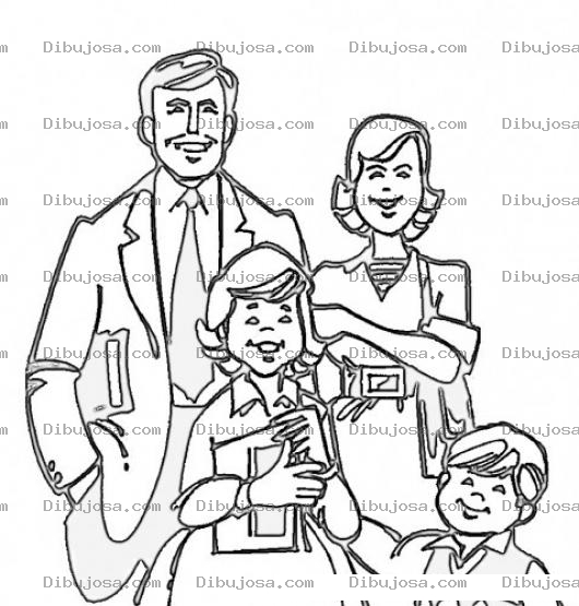 Dibujo para colorear Dibujo De Familia Camino A La Iglesia Para Pintar Y Colorear Familia Cristiana