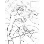 Dibujo para colorear Dibujo De La Mujer Maravilla Con La Bandera De Los Estaos Unidos De Norte America Para Pintar Y Colorear