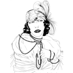 Dibujo para colorear Dibujo De Mujer Vampiresa Para Pintar Y Colorear Gitana Con Colmillos