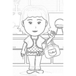 Dibujo para colorear Colorear A Dora Con Bolso De Mano