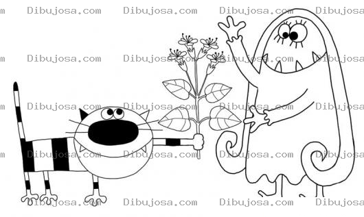 Dibujo para colorear Dibujo De Gato Con Fenomeno Para Pintar Y Colorear