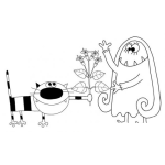 Dibujo para colorear Dibujo De Gato Con Fenomeno Para Pintar Y Colorear