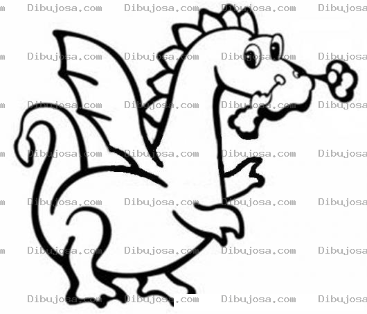 Dibujo para colorear Dibujo De Dragonsito Sacando Fuego Por La Nariz Para Pintar Y Colorear