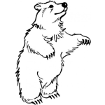 Dibujo para colorear Dibujo De Oso Parado En Dos Patas Para Pintar Y Colorear