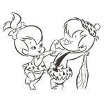 Dibujo para colorear Dibujo De Pebbles Y Bam Bam Para Pintar Y Colorear A Los Hijos De Los Picapiedra