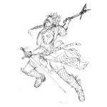Dibujo para colorear Dibujo De Guerrero Medieval Para Pintar Y Colorear