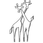 Dibujo para colorear Pareja De Jirafas Para Pintar Y Colorear