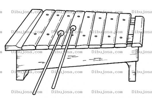 Dibujo para colorear Dibujo De Marimba Xilofono Para Pintar Y Colorear