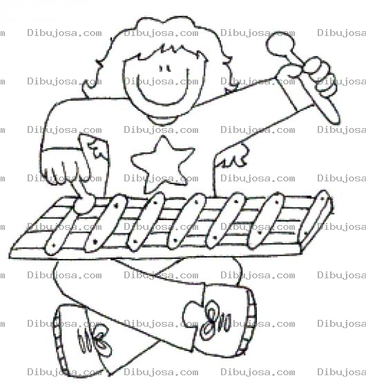 Dibujo para colorear Dibujo De Nina Con Chilofono Para Pintar Y Colorear