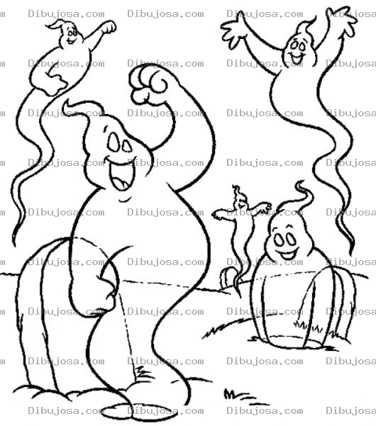 Dibujo para colorear Fantasmas En El Cementerio Para Pintar Y Colorear