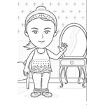 Dibujo para colorear Colorear A Una Chica En Su Habitacion