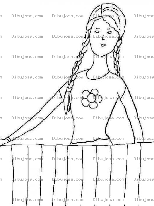 Dibujo para colorear Dibujo De Vecinita Para Pintar Y Colorear A La Chica De Al Lado