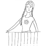 Dibujo para colorear Dibujo De Vecinita Para Pintar Y Colorear A La Chica De Al Lado