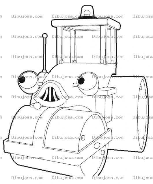 Dibujo para colorear Dibujo De Aplanadora De Bob El Constructor Para Pintar Y Colorear