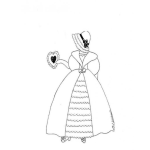 Dibujo para colorear Dibujo De Mujer Con Vestido Abombado Para Pintar Y Colorear