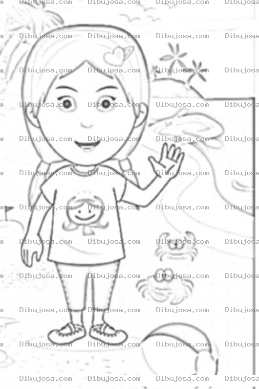 Dibujo para colorear Dibujo Oara Pintar A Una Chica En Una Isla