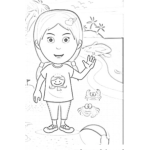 Dibujo para colorear Dibujo Oara Pintar A Una Chica En Una Isla