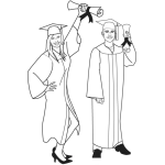 Dibujo para colorear Pareja De Graduandos Para Pintar Y Colorear