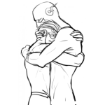 Dibujo para colorear Heroes Abrazados Para Pintar Y Colorear