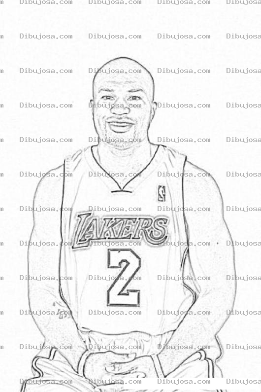 Dibujo para colorear Derekfisher.com Dibujo De Dereck Fisher Jugados Numero 2 De Los Lakers De La Nba Para Pintar Y Colorea A Derek Fischerr
