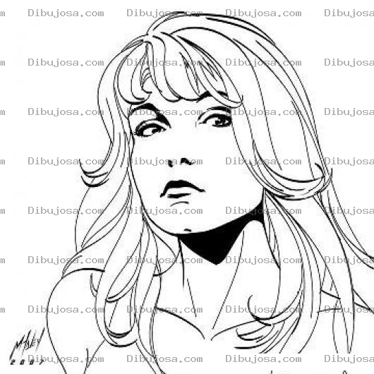 Dibujo para colorear Rostro De Mujer Comic Para Pintar Y Colorear