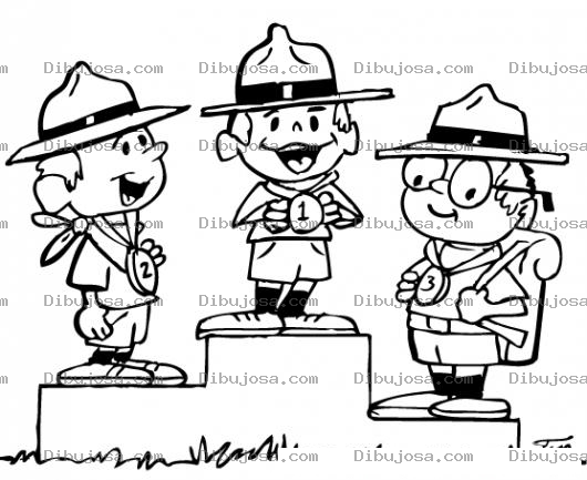 Dibujo para colorear Dibujo De Primer Segundo Y Terecer Lugar Para Pintar Y Colorear Chicos Socuts En Podio De Premiacion