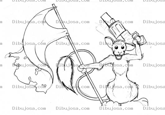 Dibujo para colorear Dibujo De Rata Guerrillera Para Pintar Y Colorear