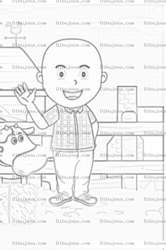 Dibujo para colorear Colorear A Un Pelon En Una Granja
