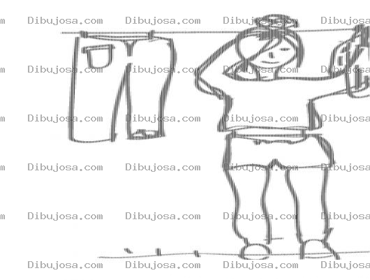 Dibujo para colorear Dibujo De Mujer Tendiendo Ropa En El Tendedero Para Pintar Y Colorear