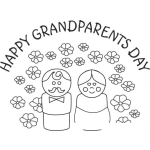 Dibujo para colorear Feliz Dia De Los Abuelitos Para Pintar Y Colorear
