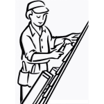 Dibujo para colorear Dibujo De Carpintero Con Martillo Para Pintar Y Colorear