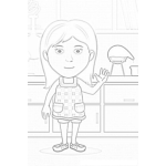Dibujo para colorear Colorear Muchacha En Laboratorio De Quimica
