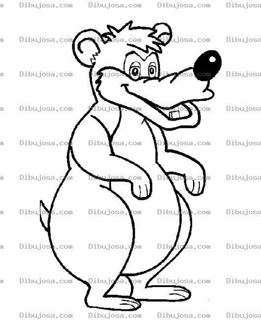 Dibujo para colorear Dibujo De Oso Trompudo Para Pintar Y Colorear