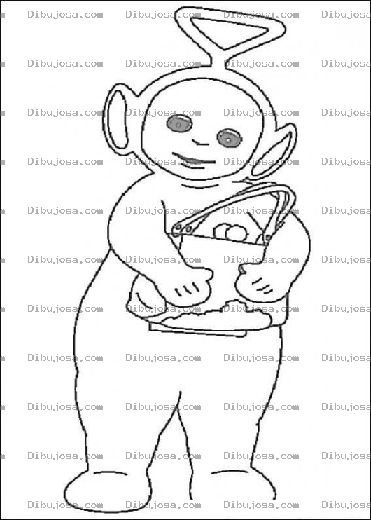 Dibujo para colorear Abacho Abacho Dibujo De Teletubi Con Bolso De Mujer Para Pintar Y Colorear
