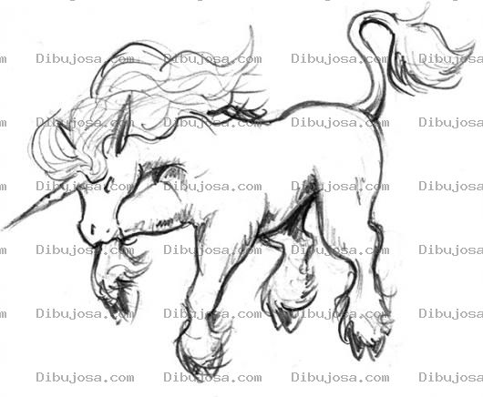 Dibujo para colorear Dibujo De Unicornio Listo Para Atacar
