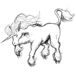 Dibujo para colorear Dibujo De Unicornio Listo Para Atacar