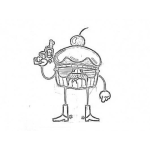 Dibujo para colorear Dibujo De Pastelito Asesino Para Pintar Y Colorear