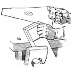 Dibujo para colorear Dibujo De Serrucho En Manos De Un Carpintero Para Pintar Y Colorear