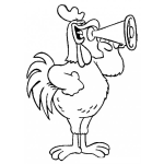 Dibujo para colorear Dibujo De Megafono Para Pintar Y Colorear Gallo Cantando Con Megafono