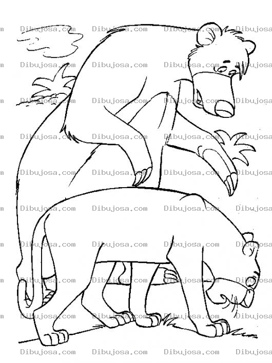 Dibujo para colorear Dibujo Del Oso Consolador Para Pintar Y Colorear Oso Consolando Al Leopardo Triste Y Acongojad