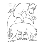 Dibujo para colorear Dibujo Del Oso Consolador Para Pintar Y Colorear Oso Consolando Al Leopardo Triste Y Acongojad