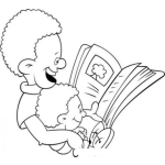 Dibujo para colorear Papa Morocho Con Su Hijo Morochito Leyendo Un Libro Para Pintar Y Colorear A Un Papa Con Su Hijo Colochitos