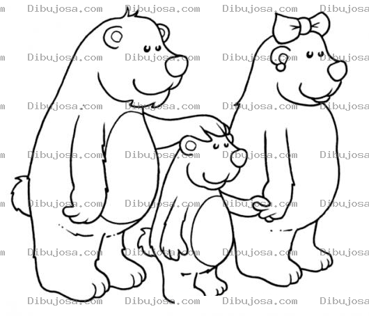 Dibujo para colorear Familia De Osos Para Pintar Y Colorear Papa Oso Mama Oso Y Su Hijo Osito