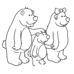 Dibujo para colorear Familia De Osos Para Pintar Y Colorear Papa Oso Mama Oso Y Su Hijo Osito