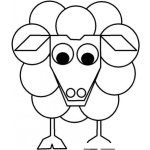 Dibujo para colorear Dibujo De Ovejita Con Circulos Para Pintar Y Colorear